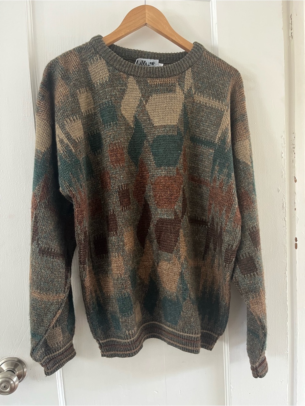 Lavane New York Vintage 90s Mens Acrylic Knit Sweater Sz S Made in USA